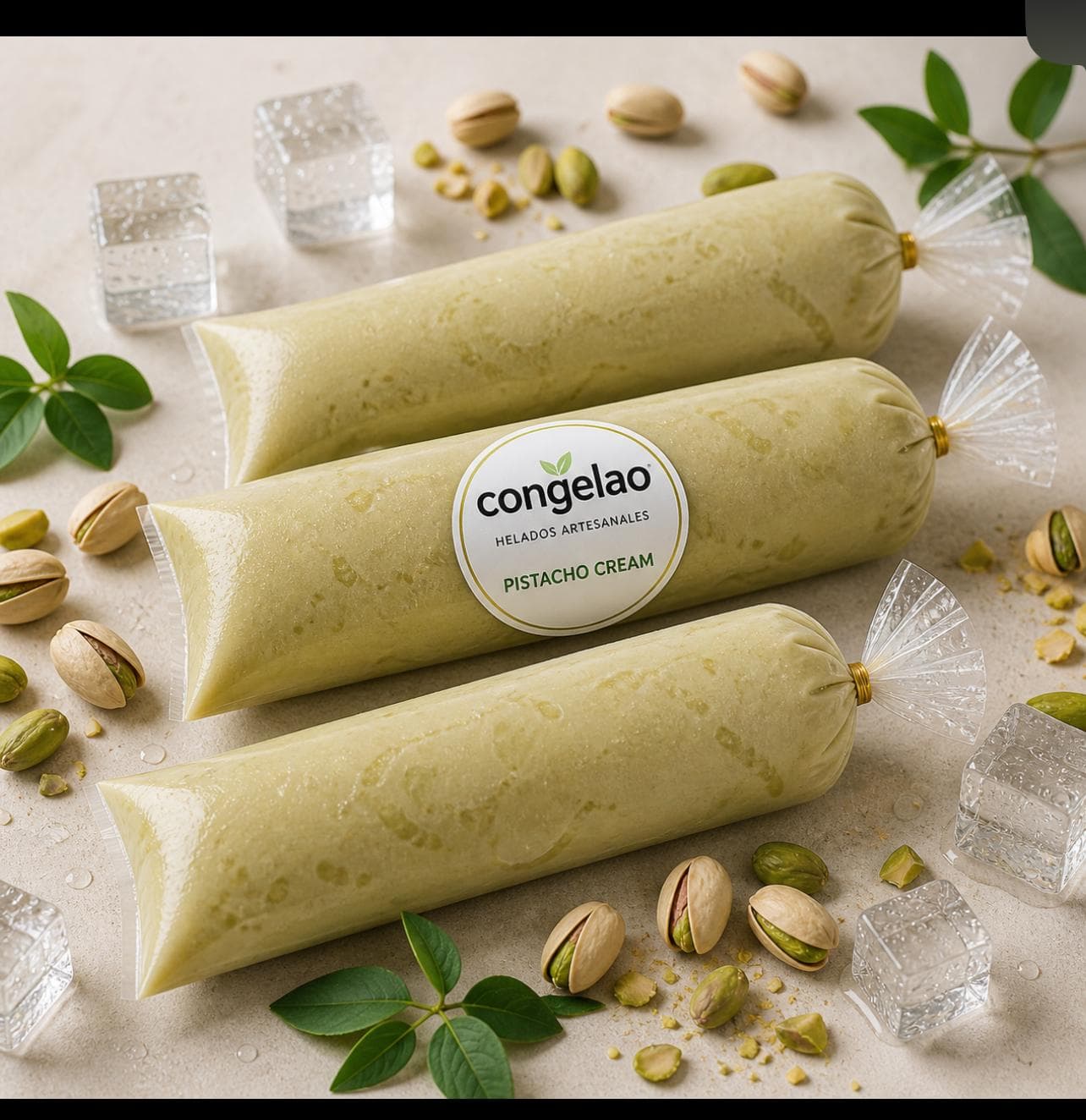 Helado artesanal de pistacho cream Congele